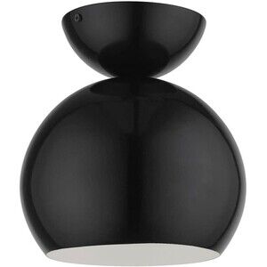 Livex Lighting 45487 Stockton 8"W Flush Mount Ceiling Fixture - Black